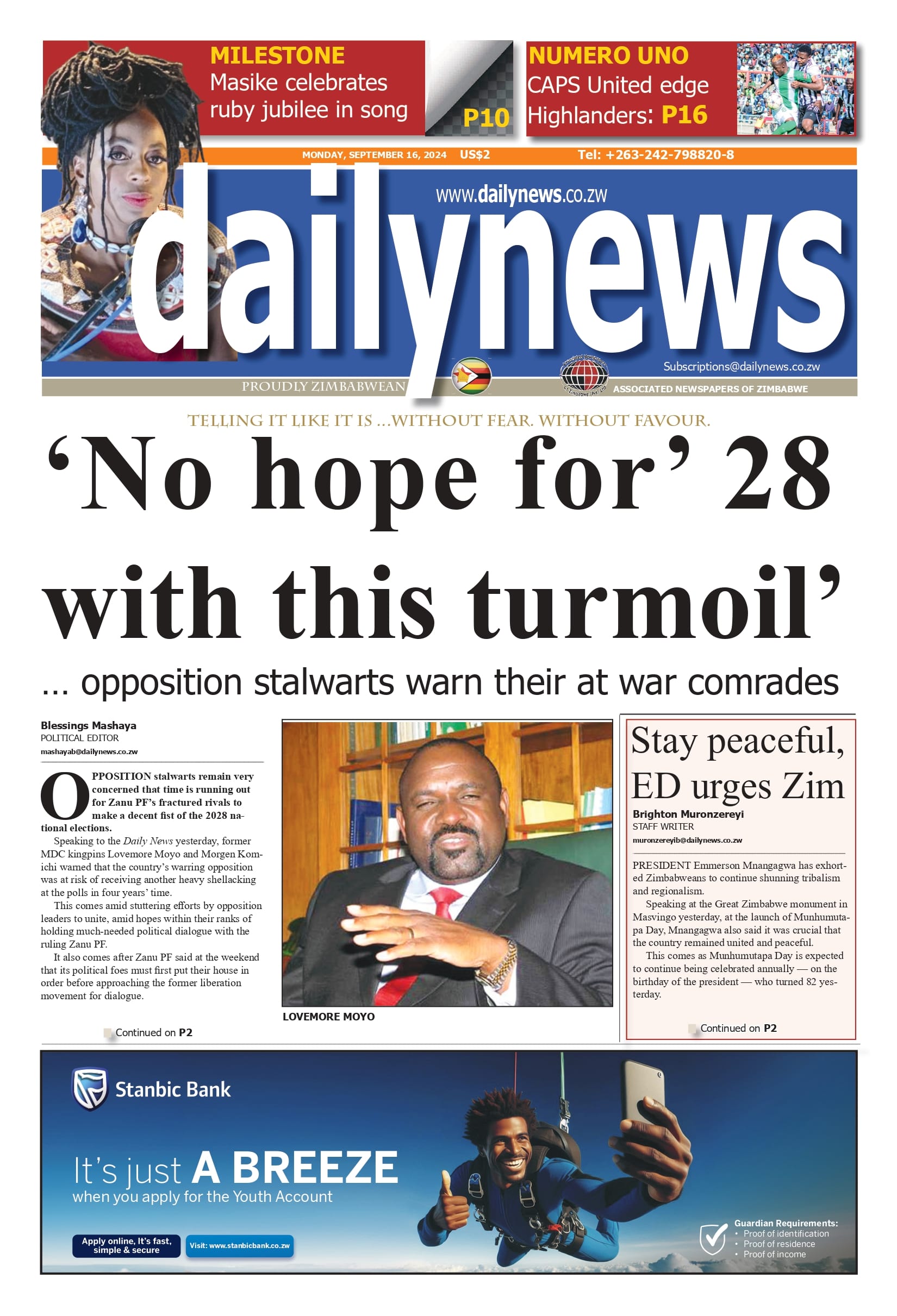 Monday 16 September 2024